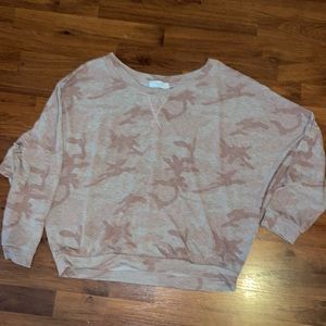 Pink camo light weight sweater